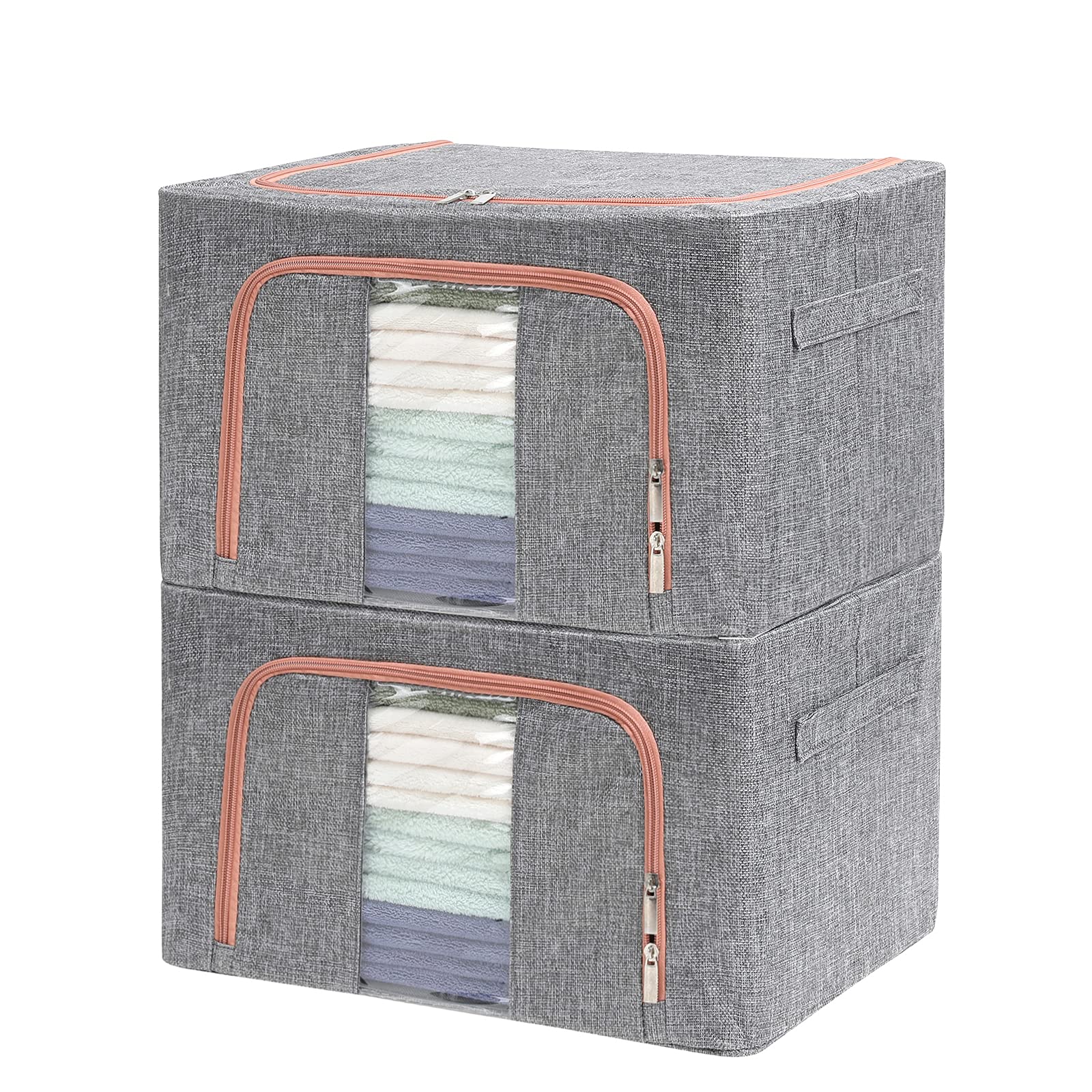 Foldable Organiser Cubes, Storage Bins Box(Gris)