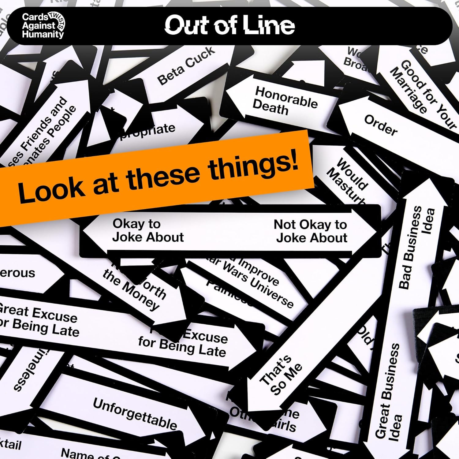 Cards Against Humanity: Out of Line • A New Twist on The Classic Adult Party Game • New Expansion, Plus a Whole New Way to Play Where You Rank Cards on Spectrums - Image 5