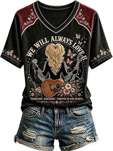 Dolly Tshirts for Women Country Music Tee Dolly Vintage Graphic T-Shirt