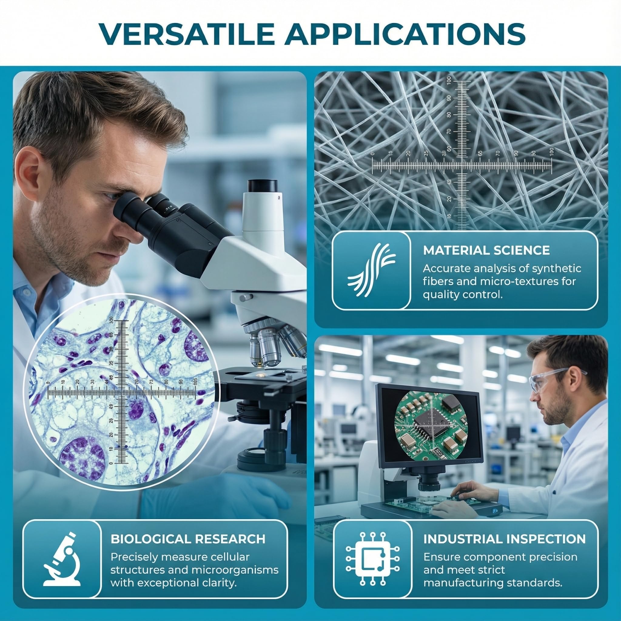 Oculaire Microscope Avec Réticule Croisé Et échelle Micrométrique 0,1mm - Neuf - Pour Mesures Précises XY