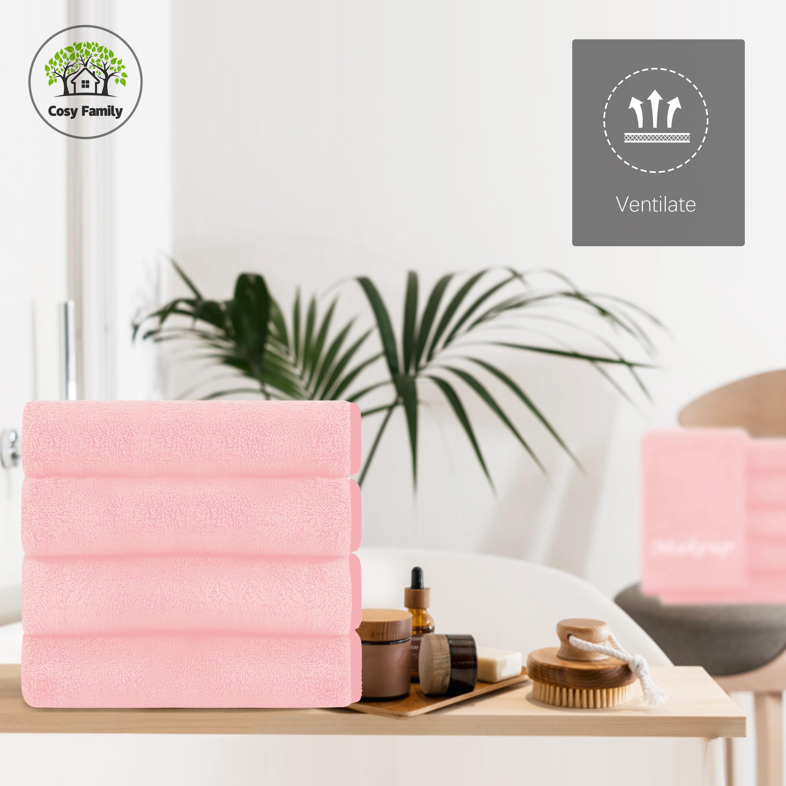 Cosy Family Paquete de 10 paños de lavado desmaquillantes, paños de limpieza facial de microfibra suave para manos y maquillaje, 12 x 12 pulgadas, color rosa