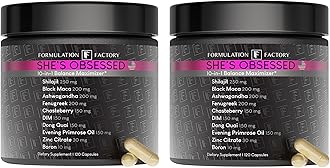 Sponsored Ad - Formulation Factory She's Obsessed: 10-in-1 Hormone Balance Maximizer with Shilajit, Maca, Ashwagandha, DIM, Dong Quai, Zinc & More for Vitality & Balance 240 Count (Pack of 2)
