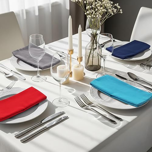 Vista 168 de Utopia Kitchen - Servilletas de tela color gris acero, 12 unidades, 18 x 18 pulgadas, mezcla de algodón, lavables y reutilizables, para hotel