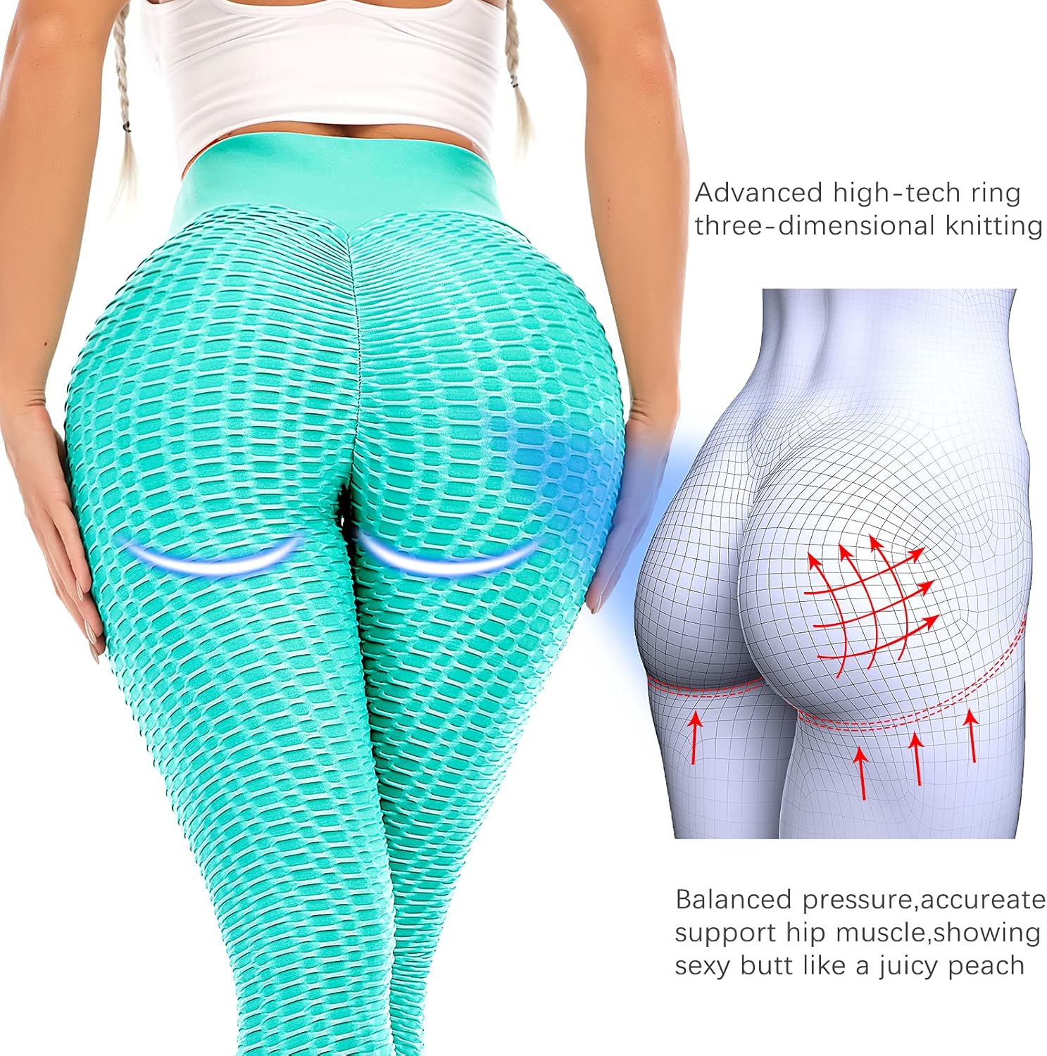ViCherub Leggings for Women Scrunch Butt Lifting TIK Tok Yoga Pants Peach Lift High Waisted, Workout Tummy Control Tights : Sports & Outdoors