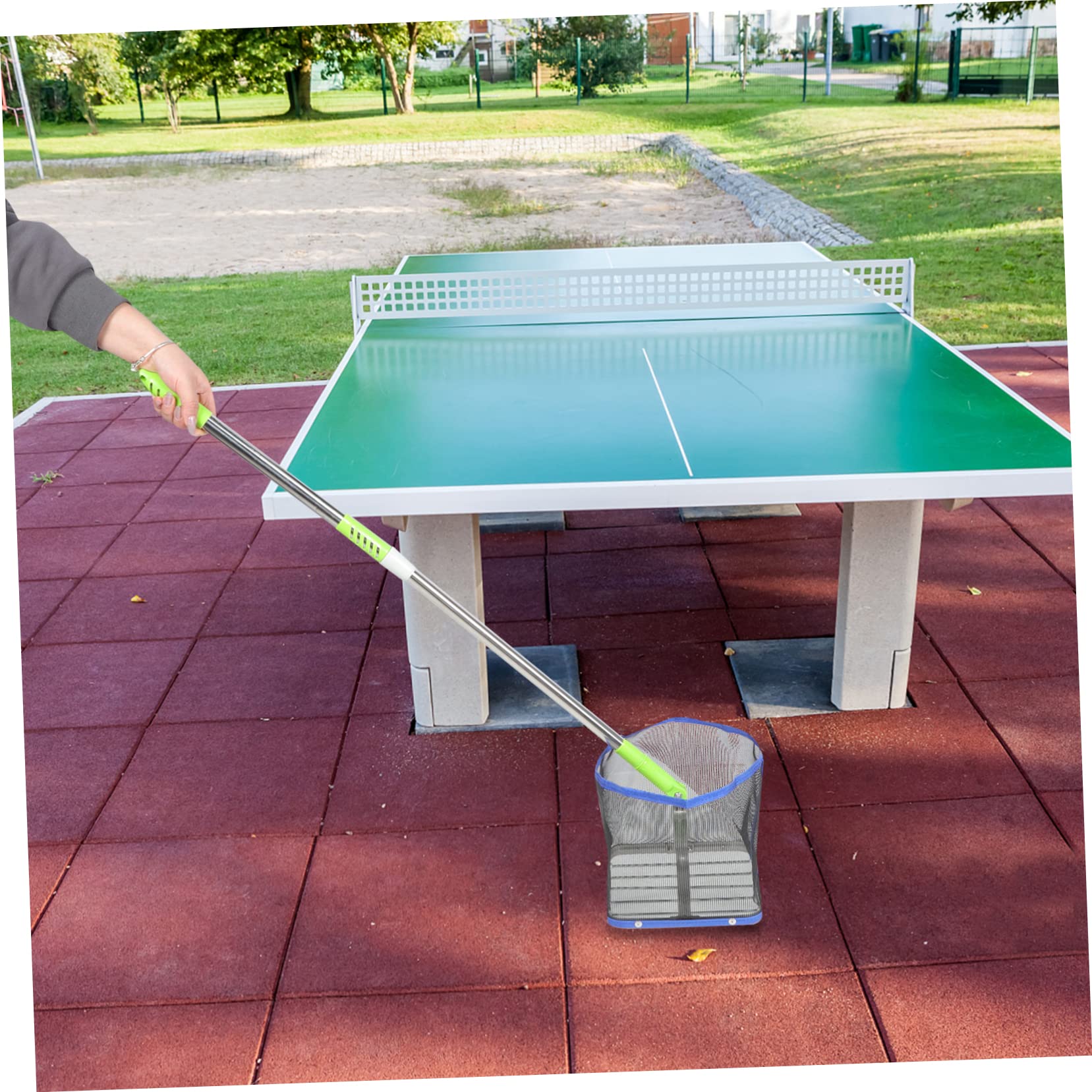 VANZACK Recolector de Pelotas de Tenis de Mesa Red con Mango Largo de Acero Inoxidable