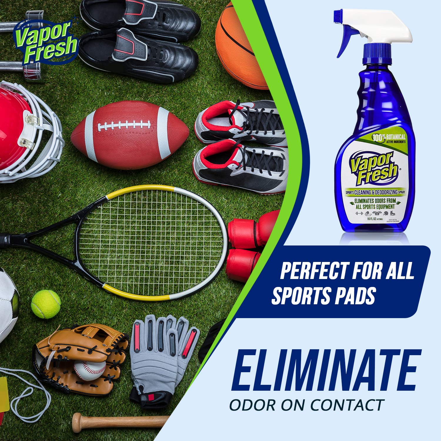 Vapor Fresh Natural Sports Cleaning and Deodorizing Spray for Gym