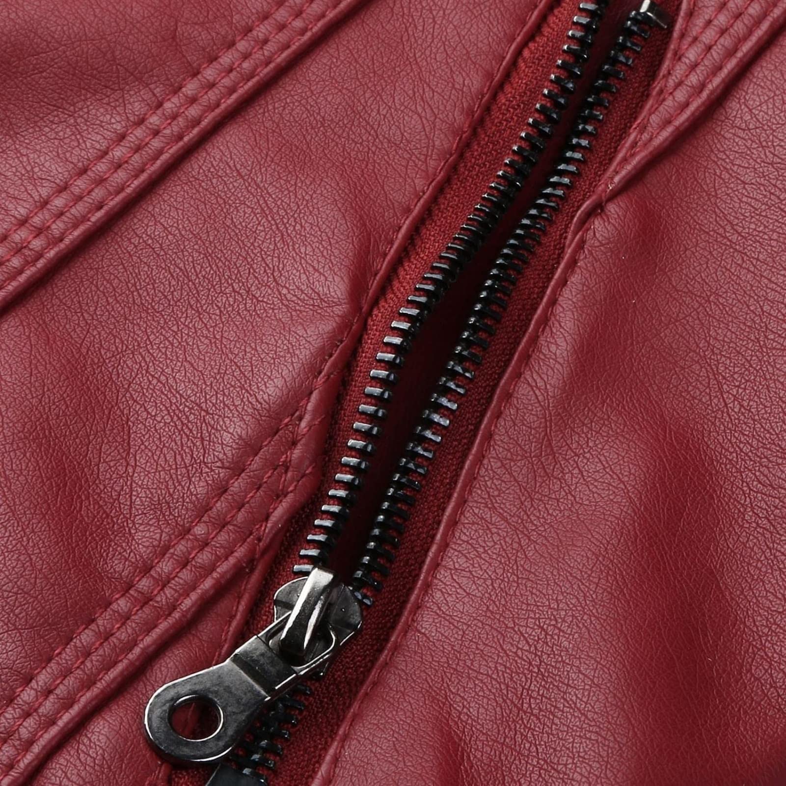 Lederjacke Mit Kapuze Damen Herbst Winter Motorrad Jacke Bomberjacke Bikerjacke mit Reißverschluss Abnehmbare Kapuzen Übergangsjacke Kunstleder Jacken Große Größen