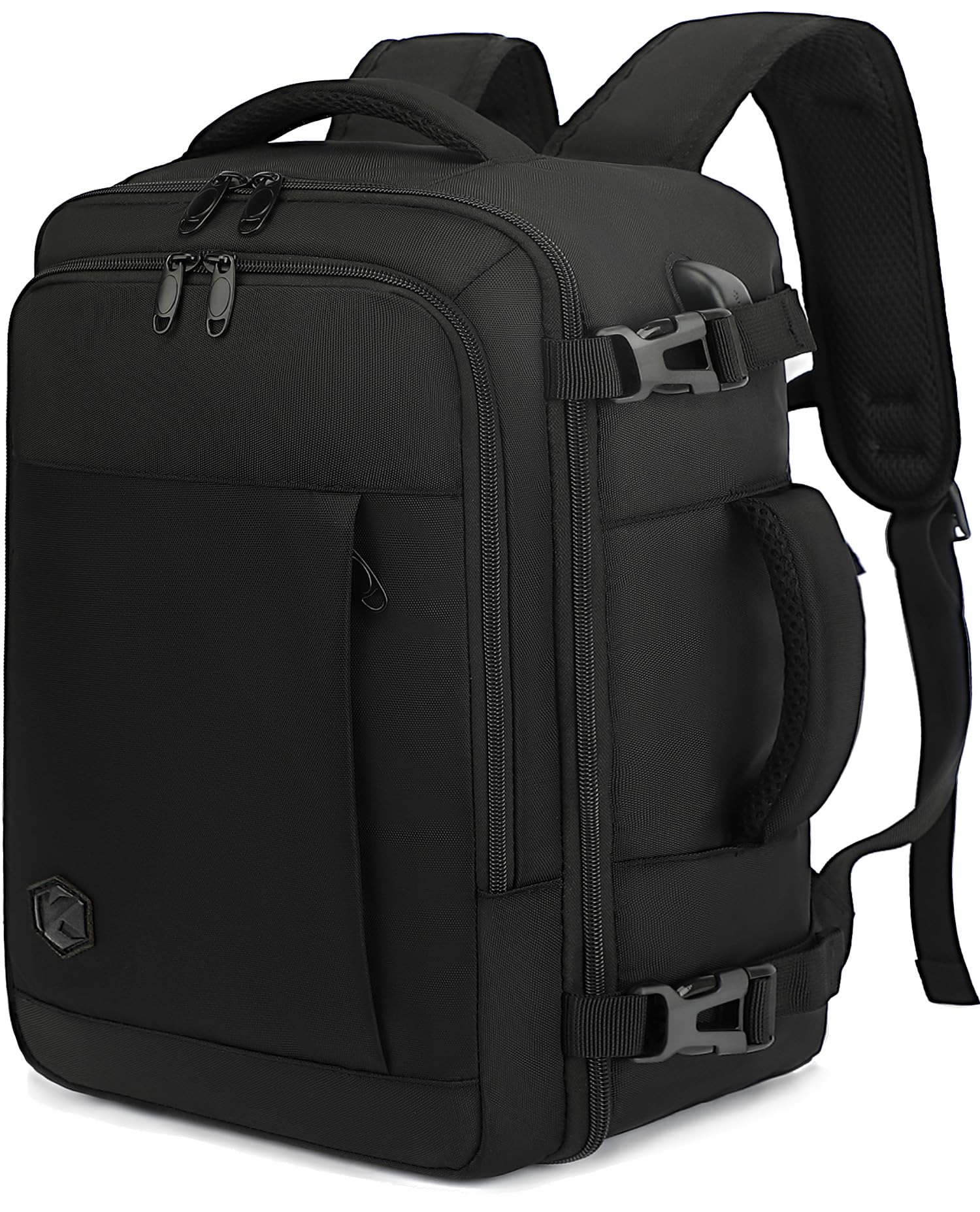 VANKEV Mochila Viaje Cabina Avion 40x30x20 24L Equipaje Mano Bolso Portatil 15.6 Pulgadas NEGRO