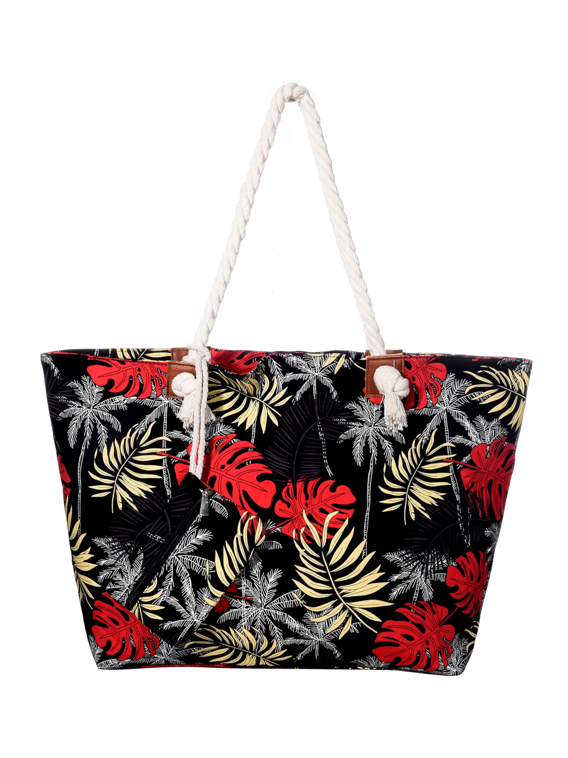 DonDon Strandtasche mit Reißverschluss, Große Strandtasche XXL, Shopper Tasche Damen - Praktische Beach bag Umhängetasche Damen Badetasche für Strand und Meer