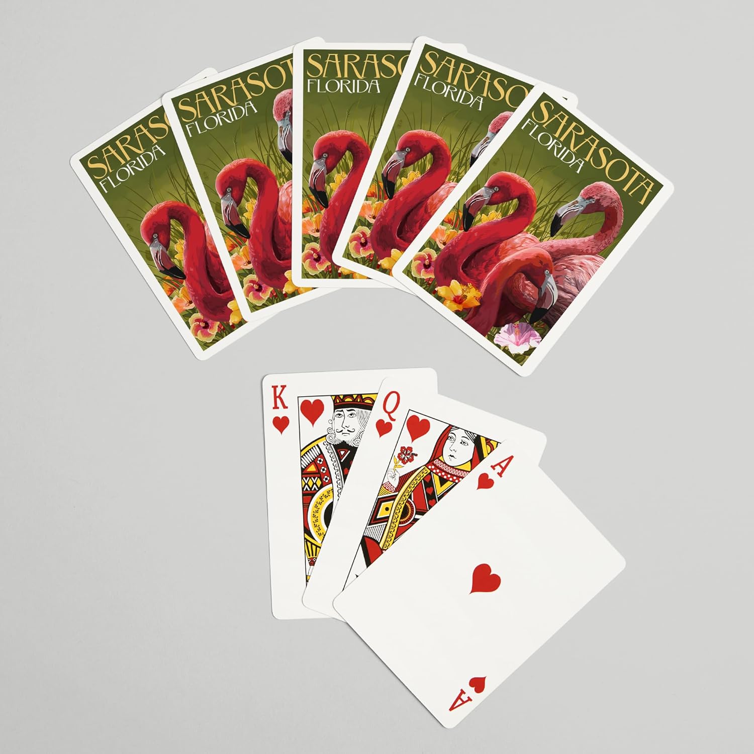 Lantern Press Sarasota, Florida, Flamingos, 52 Playing Cards for Adults, Poker Size Card Deck