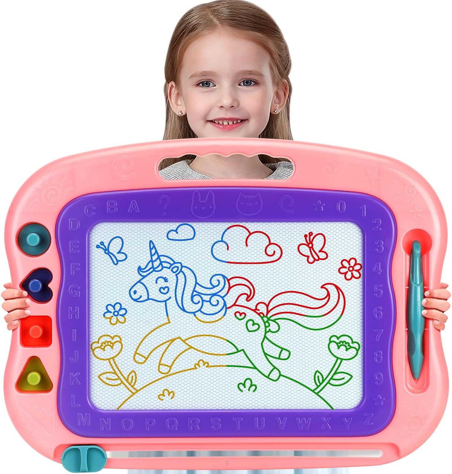 Wellchild Magnetic Drawing Board,Toddler Toys for Girls Boys 3 Year Old Gifts, Magnetic Doodle Board for Kids, Large Etch Magnet Sketch Doodle Pad, Christmas Easter Birthday Gifts for Kids