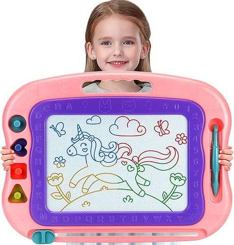 Tablero magnético de dibujo, juguetes para niñas y niños de 3 años, tablero magnético de garabatos para niños, almohadilla de dibujo con imán