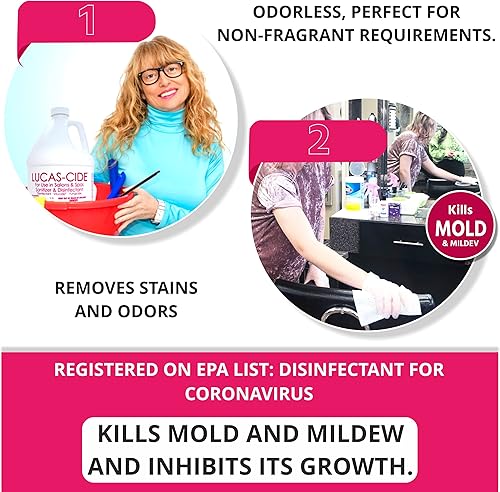 Miniatura 37 de LUCAS-CIDE Desinfectante de salón y spa, desinfectante multiusos para superficies, solución de suministros de limpieza desinfectante EPA, 16 oz