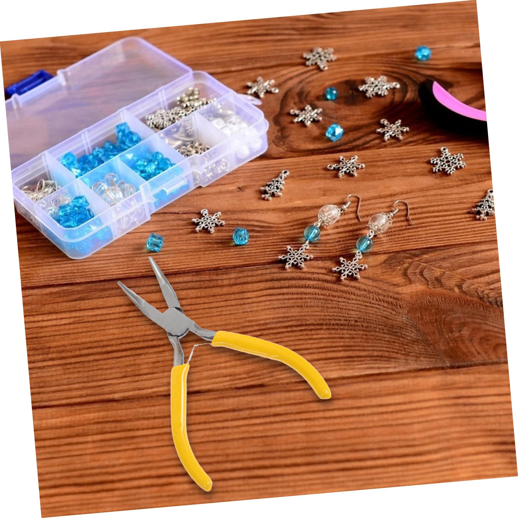 HOMSFOU 6pezzi Pinze per Bigiotteria Becchi Lunghi in Ferro Strumenti Manuali per Creazione di Gioielli Utensili per Formazione di Anelli e Fili