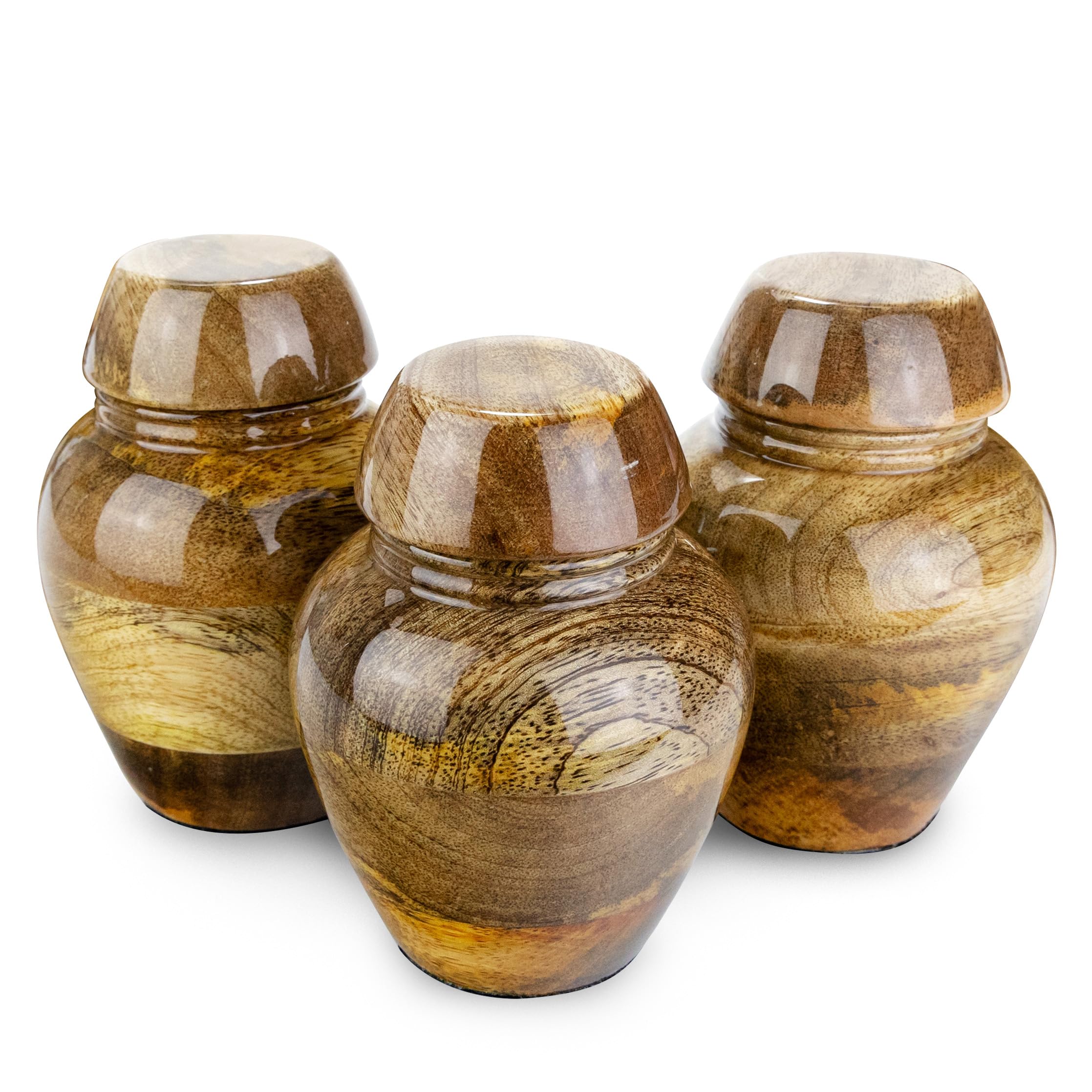 Mango Keepsakes, Keepsake Small Cremation Urnen, Keepsake Urnen for Human Ashes Sets, Keepsake Urnen Wood, Keepsake Small Urnen, Keepsake Collection (Three Keepsakes)