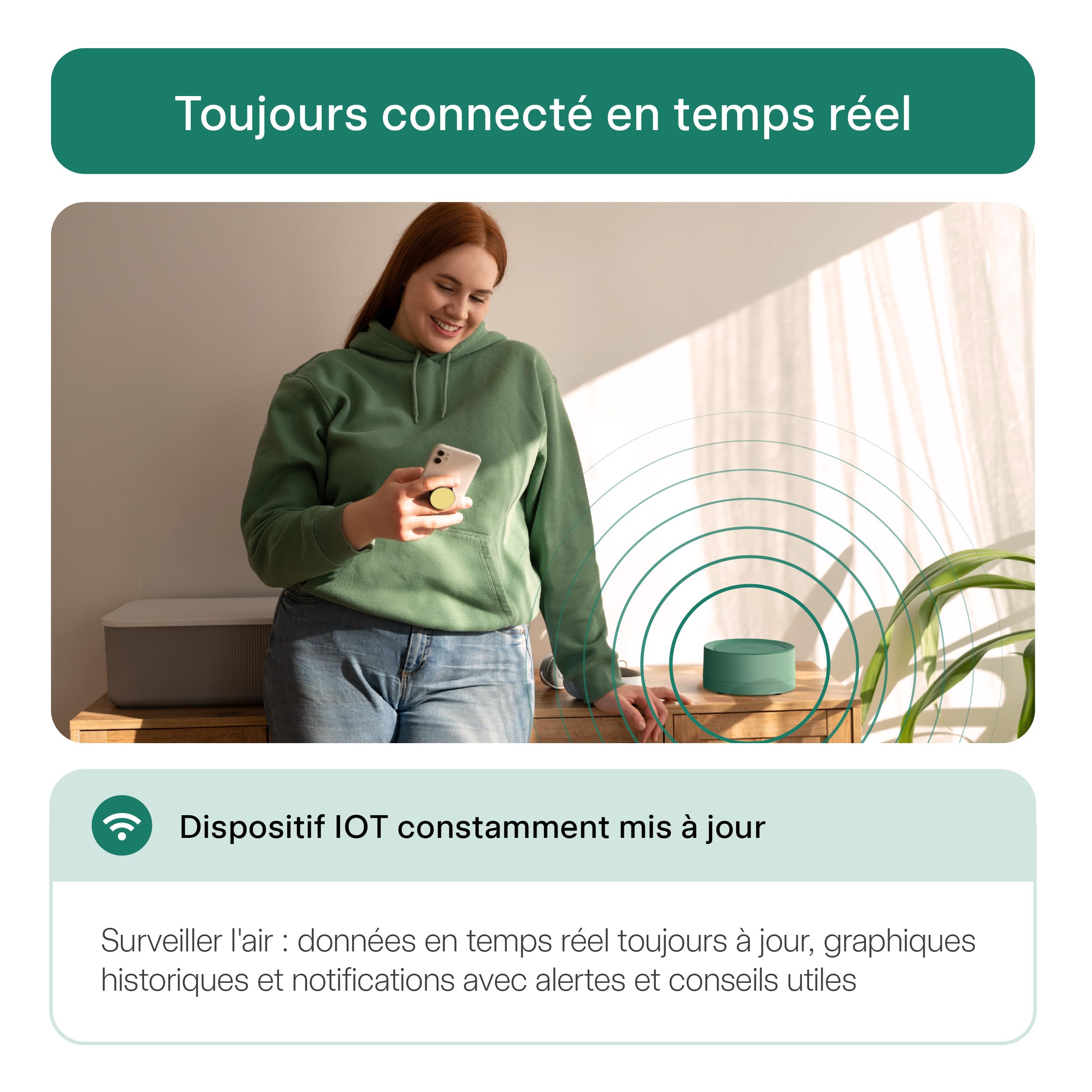 Radoff Now: mesure CO2, COV, PM, température et humidité - Wi-Fi