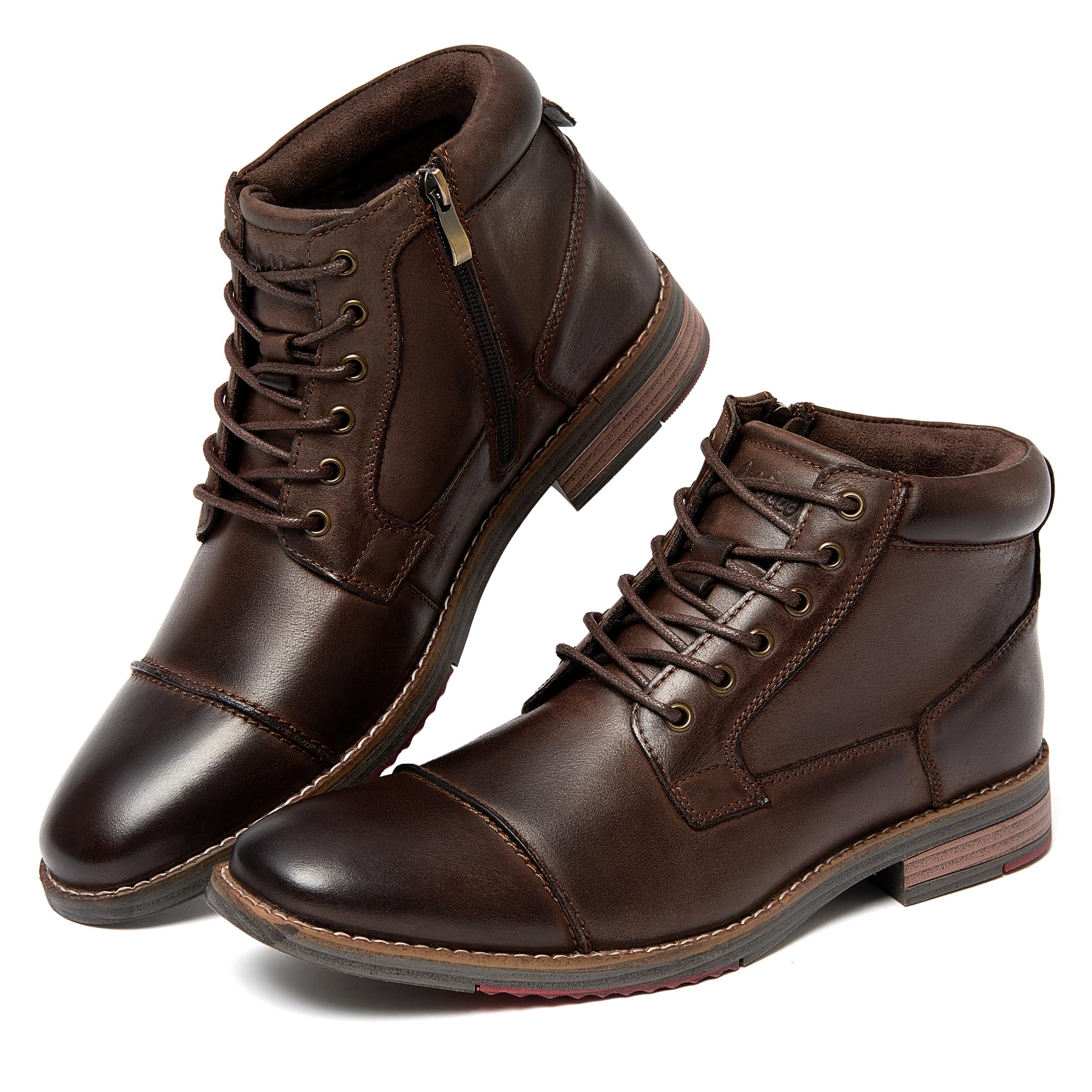 Arkbird Mens Dress Boots Genuine Leather Cap Toe Ankle Boots