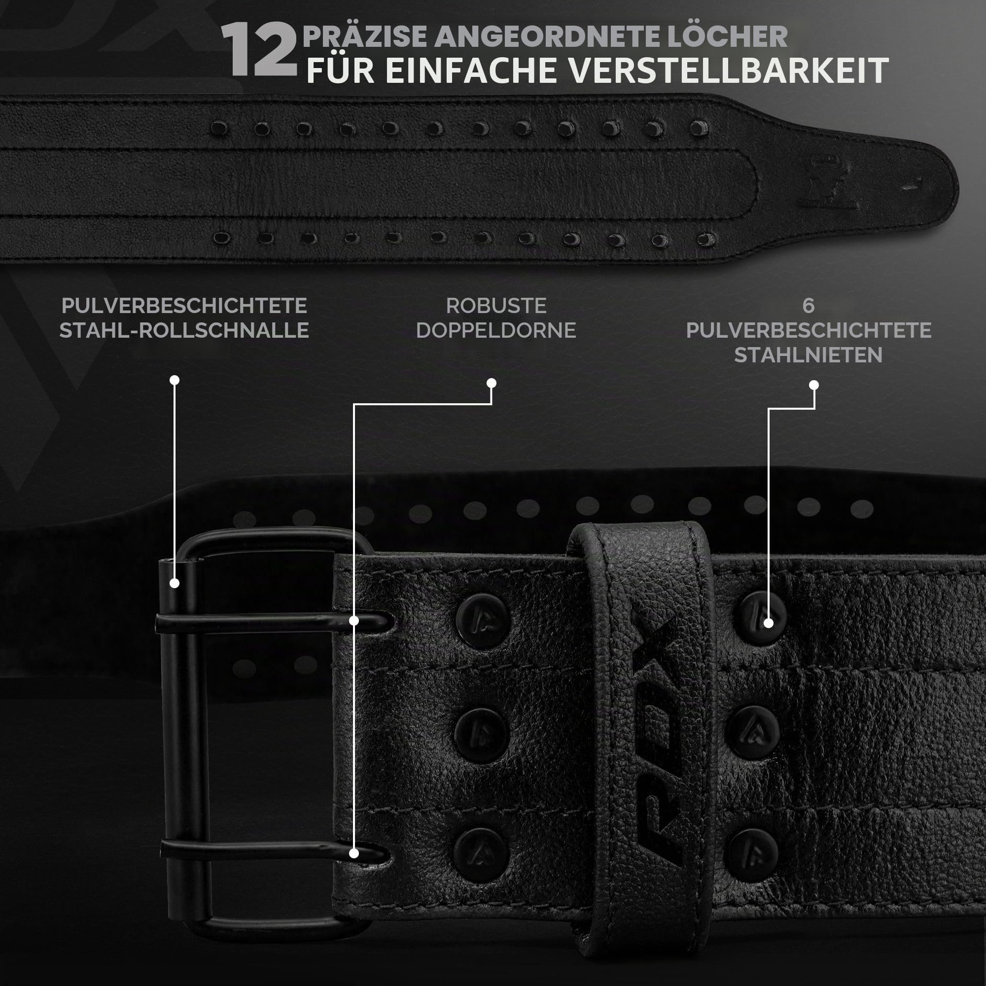 RDX Gewichthebergürtel Leder IPF Konform 13mm & 10mm – USAPL, USPA & IPL Wettbewerb Powerlifting Gürtel 4” für Kniebeugen, Kreuzheben, Gym Fitness & Krafttraining Weight Lifting Belt– Herren & Damen