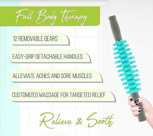 Vista 2 de Nicole Miller - Rodillo muscular, 16.5 pulgadas, masaje corporal en la parte trasera de la pierna, rodillo muscular para aliviar el dolor muscular