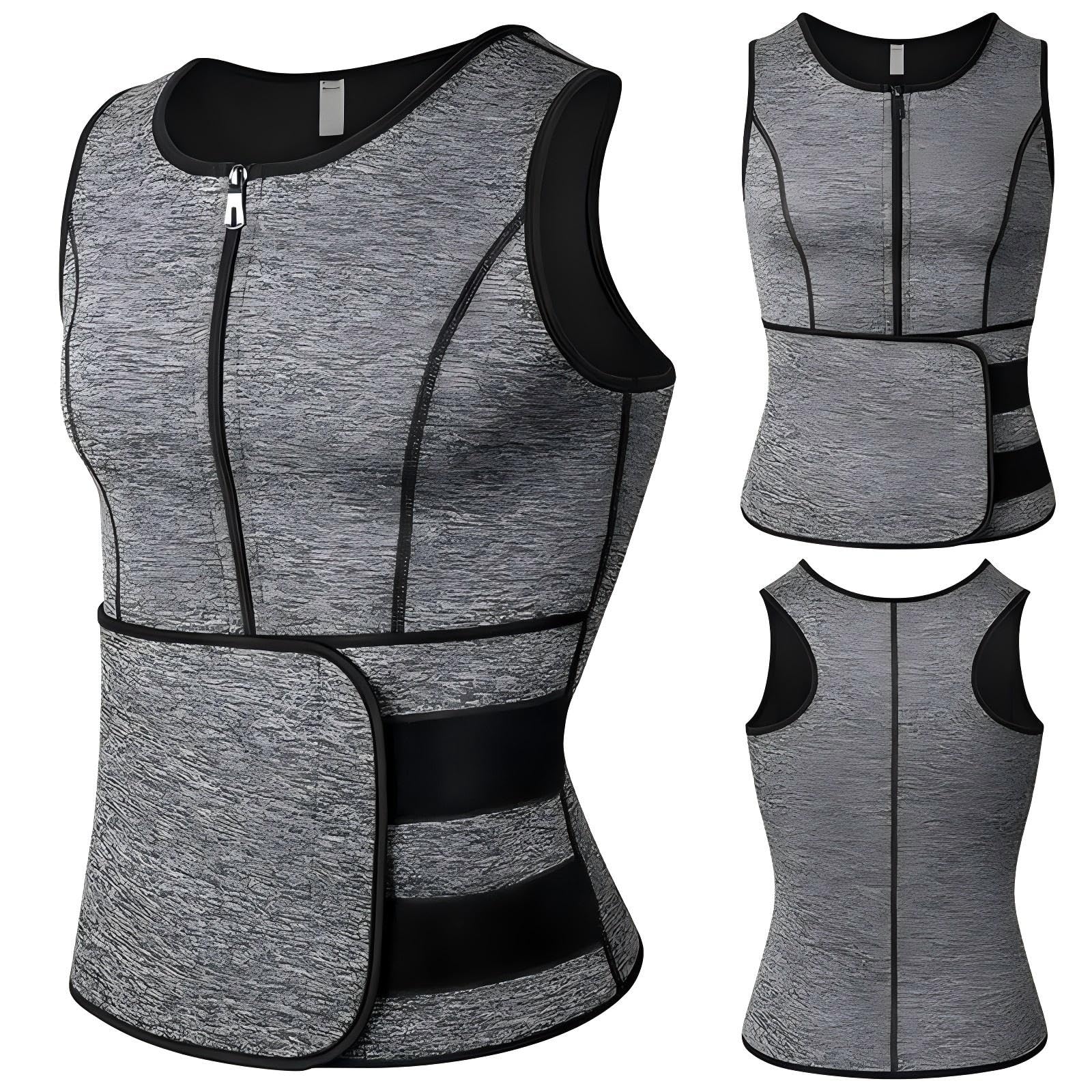 Gilet da uomo Sauna Neoprene dimagrimento Cintura Sudazione Fitness Sports Canotta