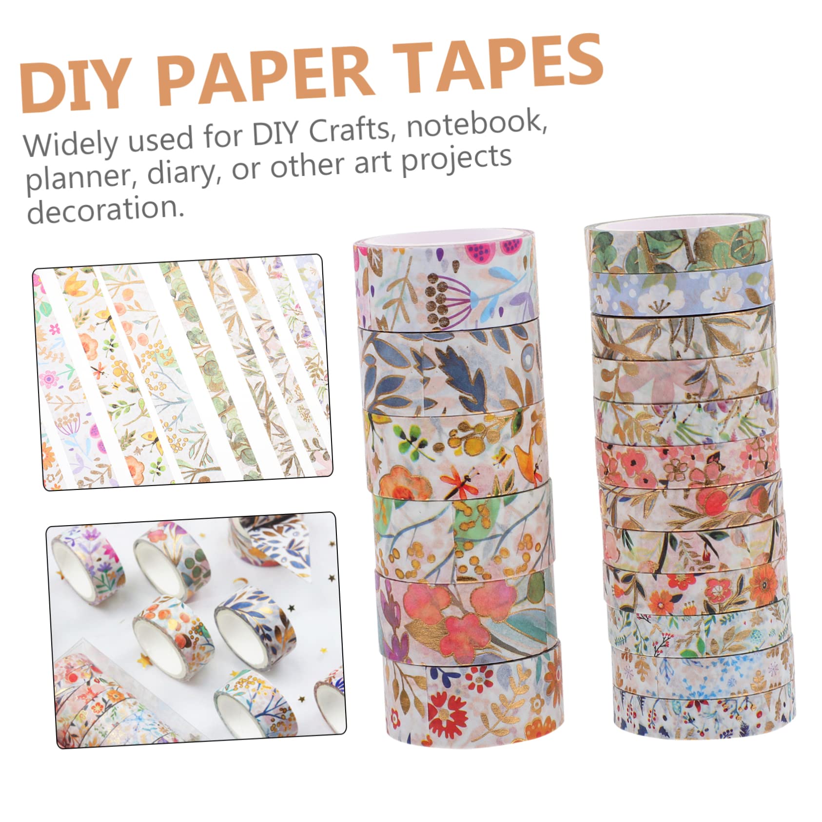 SEWACC 54rollos Cintas Washi Decorativas De Flores para Manualidades y Cinta De Enmascarar Diseño Floral para Scrapbooking y Decoración De Agenda