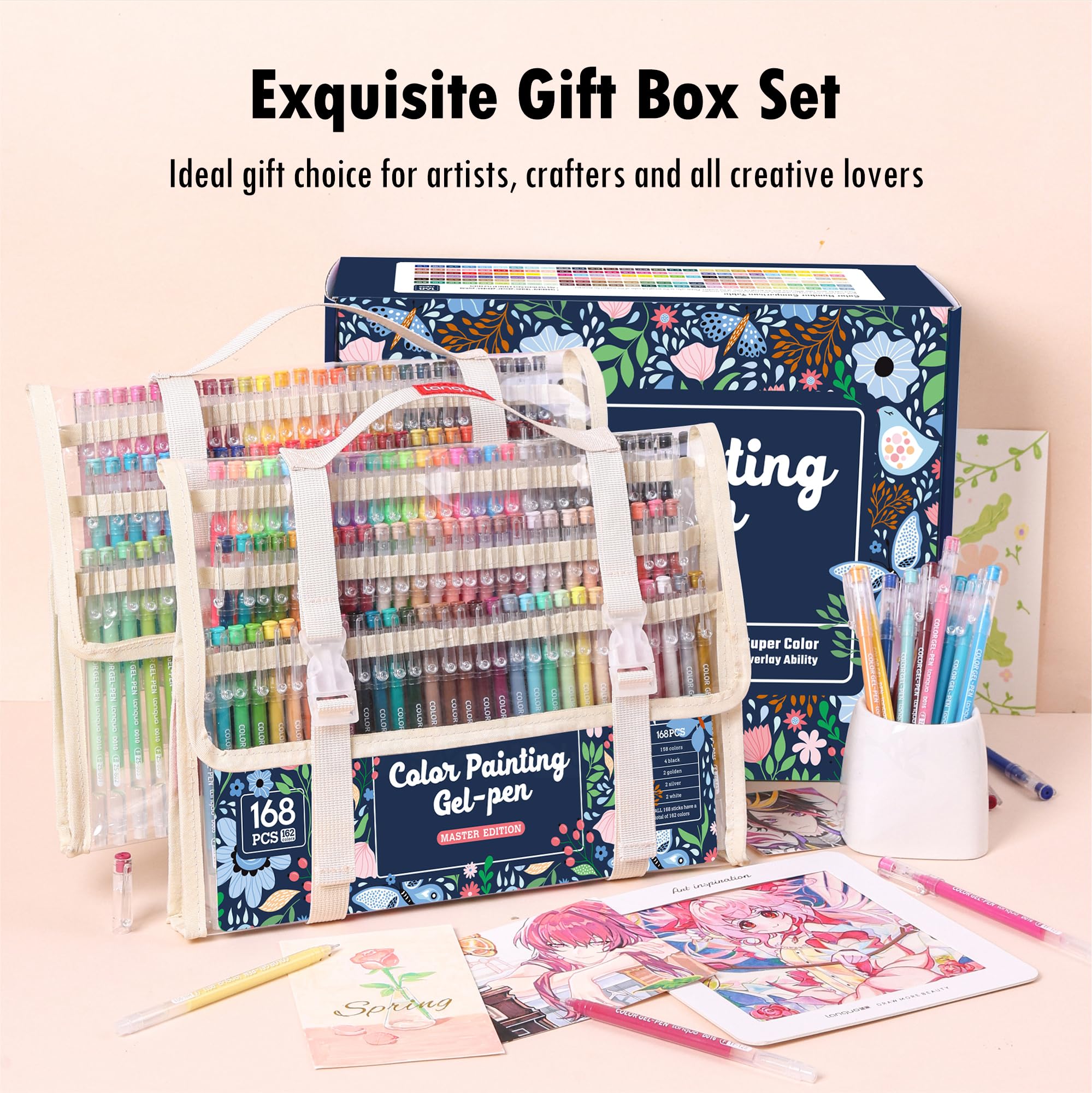 Amazon.com : Xipan Acrylic Gel Pens for Coloring, 168 Pack Colored