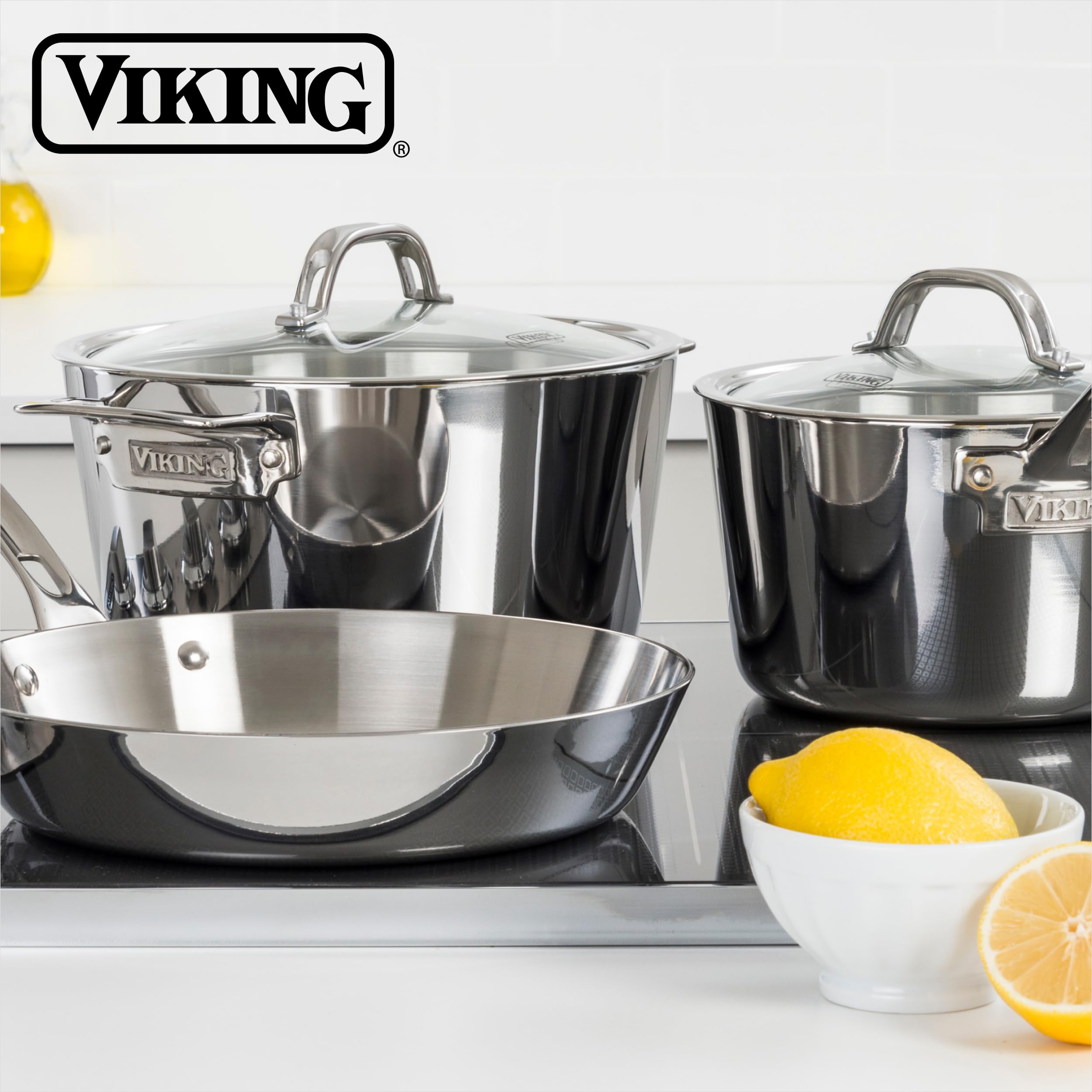 ロクサン  TKS POT 3点セット Amazon.com: Viking Contemporary 3-Ply Stainless Steel Stock Pot
