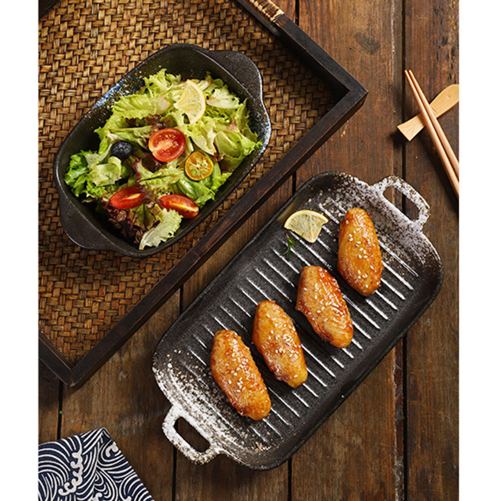 Lot de 2 moules à Tarte rectangulaires Profonds en Porcelaine, Jolis Plats à Tarte en Porcelaine pour la Cuisson de gâteaux et de Repas, Plats à Tarte en Porcelaine