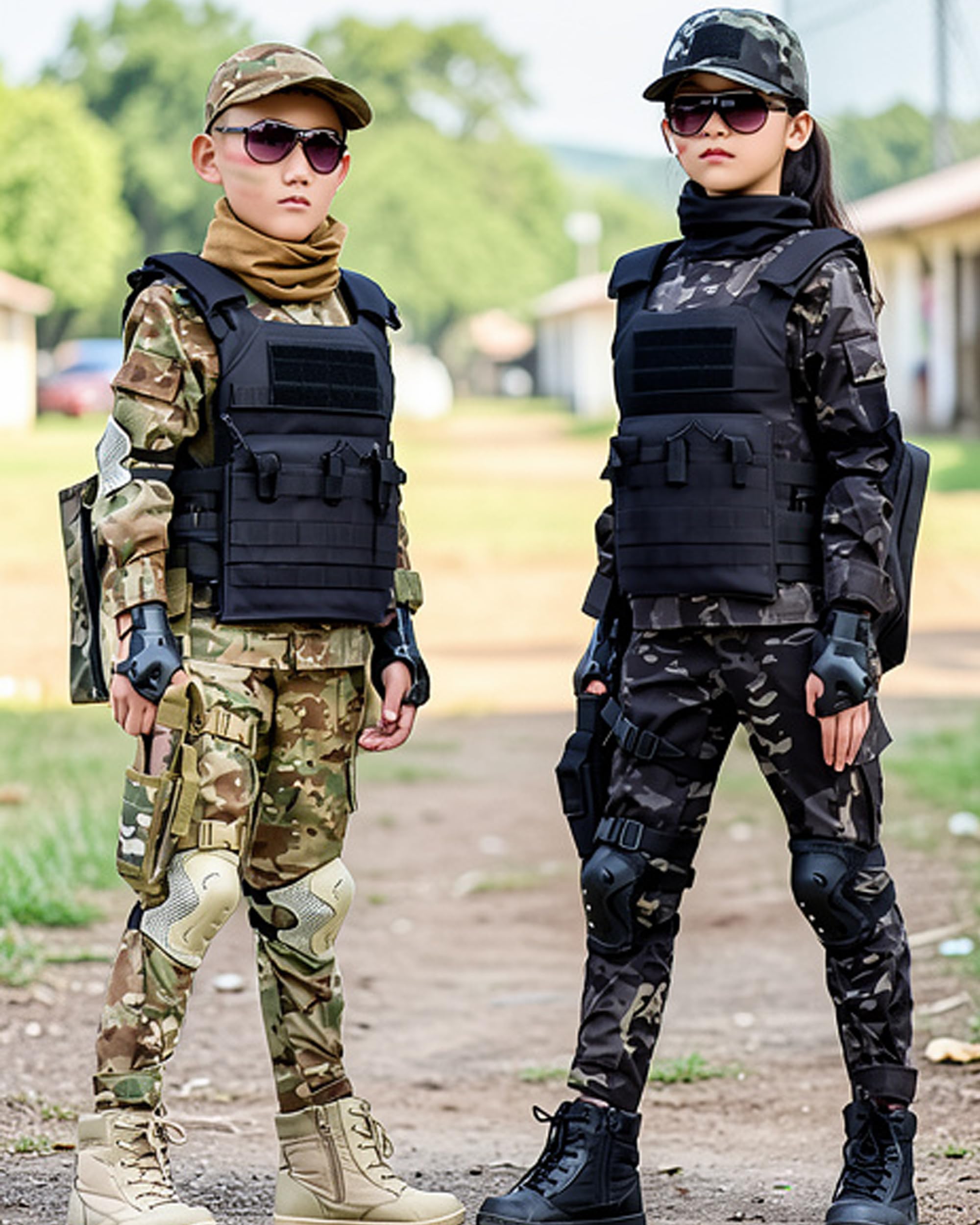 Taeku Chaleco Táctico, Ajustable Ligeros Adolescentes Chalecos para Cosplay, Airsoft, Juegos en Equipo y Actividades al aire libre