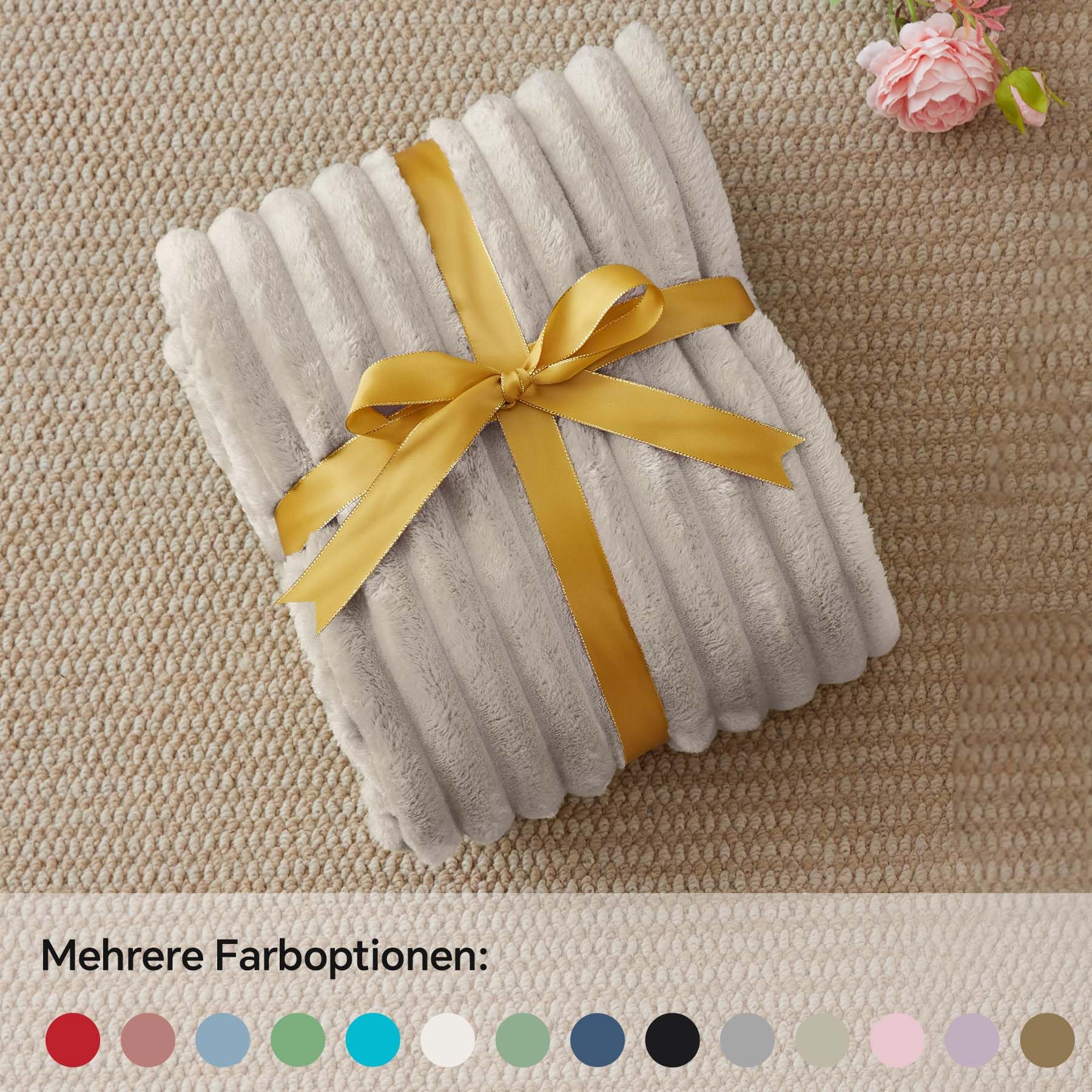 BEDELITE Coperta Pile Divano Singolo - Plaid Morbida Invernale per il Letto, Beige 150x200 cm