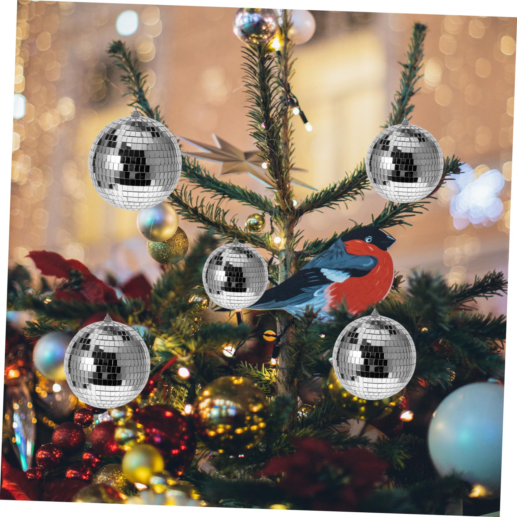 SUPVOX Mirror Disco Balls 4pcs Reflective Balls for Wedding Decor for Party Decorations