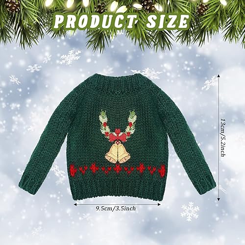 Miniatura 10 de 6 piezas de ropa de muñeca elfo de Navidad, accesorios de elfo de Navidad, traje de elfo, suéter pequeño, ropa de punto, accesorio de Navidad, ropa