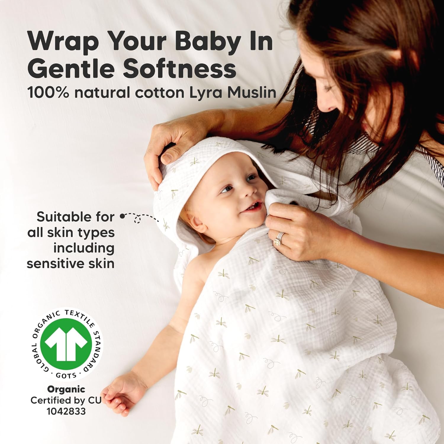 KeaBabies Muslin Baby Towel with Hood for Girls, Boys and Baby Washcloths for Newborn, Kids - 100% Cotton Hooded Baby Towels for Newborns, Toddlers - Bath Baby Towels, Face Towel, Face Cloths