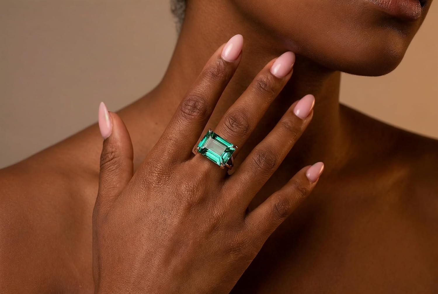 Blue Tourmaline Rectangle Ring - Gold Gemstone Jewelry - October Birthstone Wide Ring