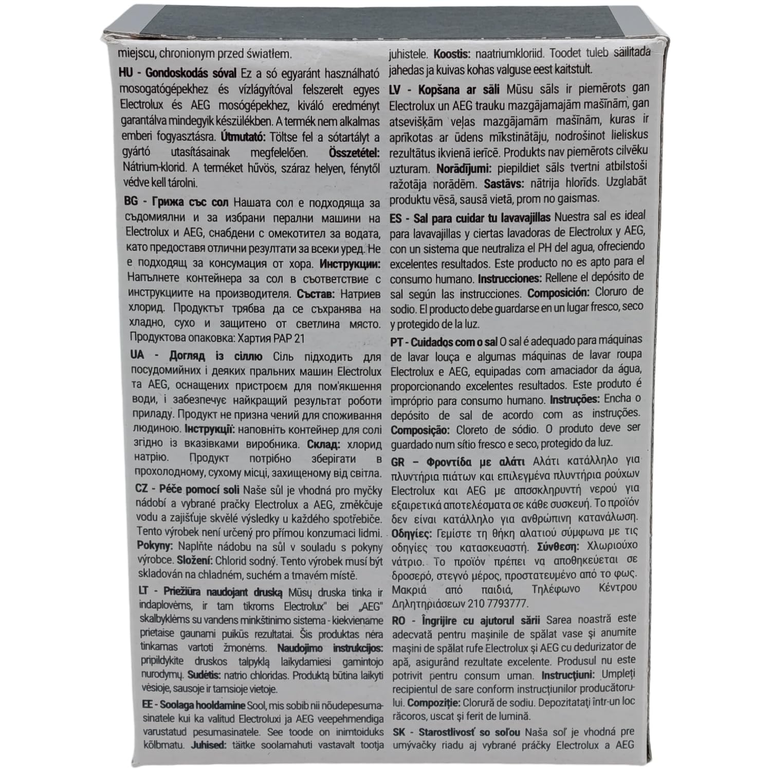 Regeneriersalz 5 x 1 kg kompatibel mit AEG und Electrolux Spüler