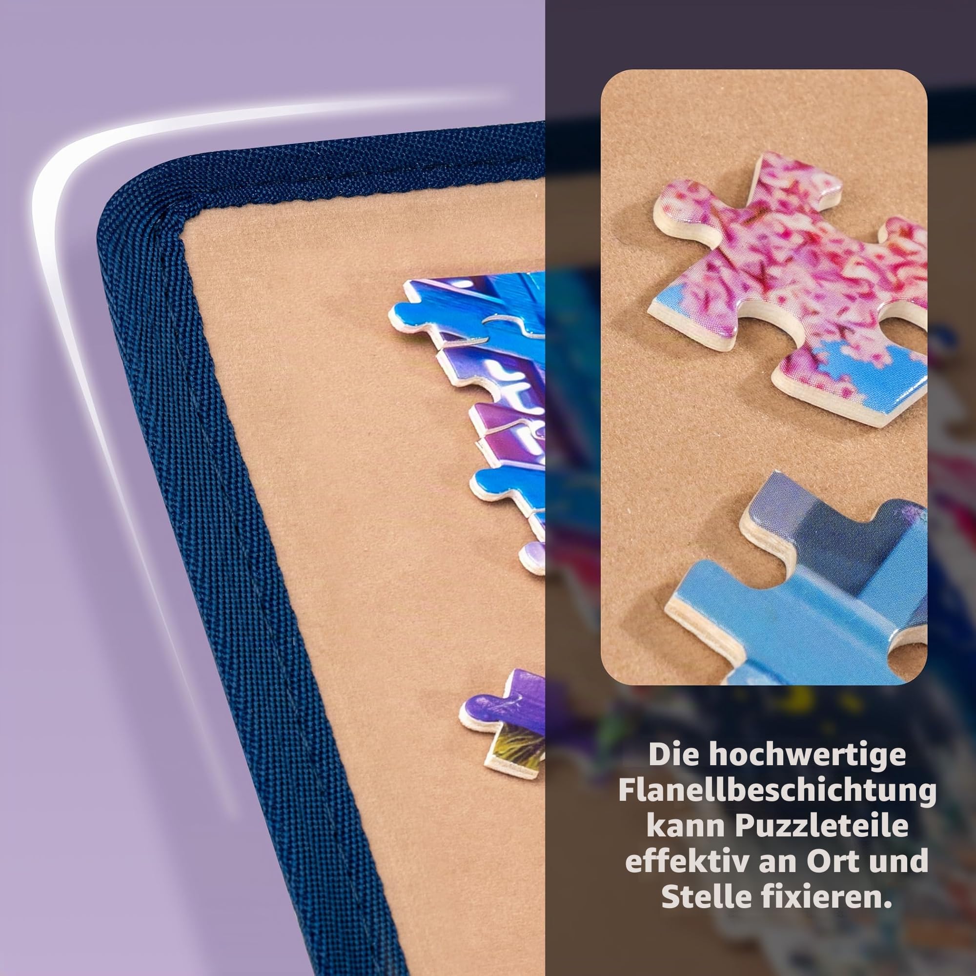 Tektalk faltbares Puzzle Board mit 6 Sortierschalen, tragbare Puzzlematte mit transparenter wasserdichter & staubdichter Abdeckung für Puzzleaufbewahrung/Saver, für bis zu 2000 Puzzleteile – Khaki