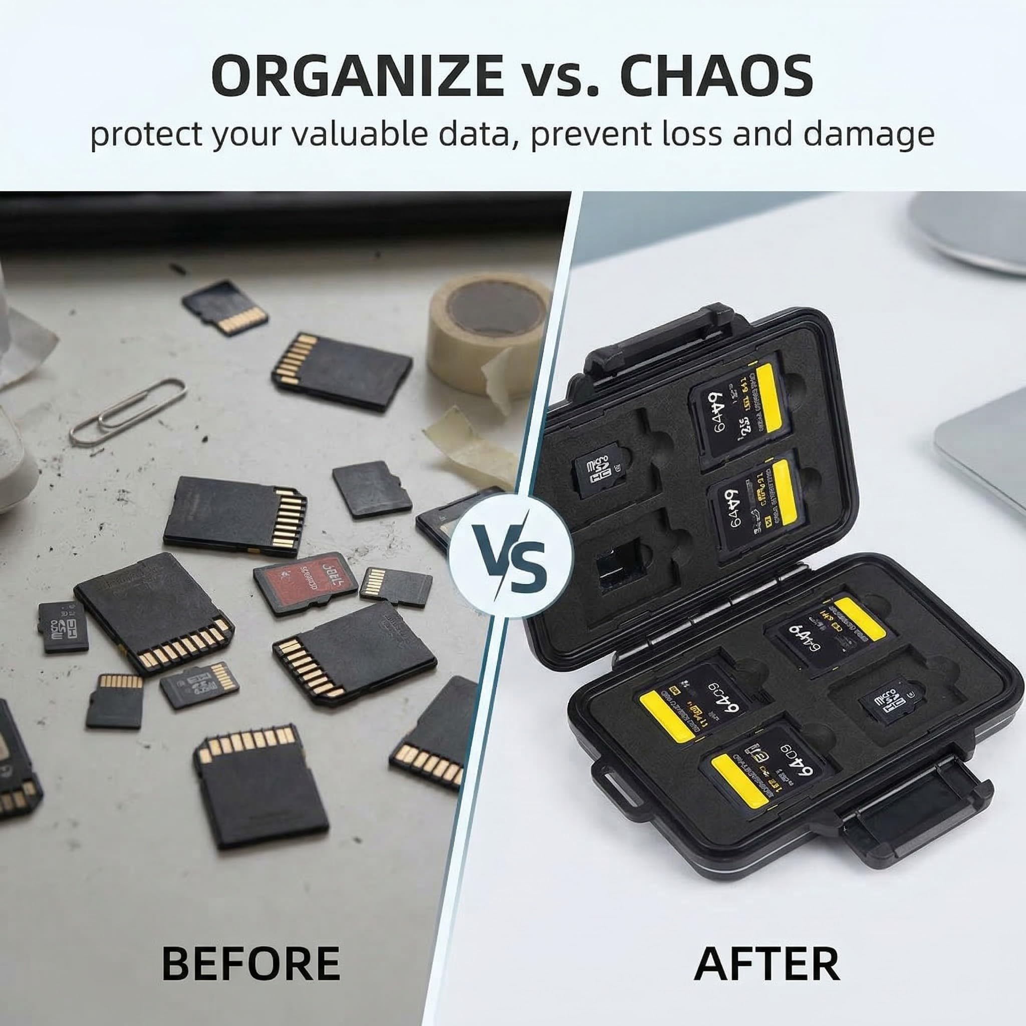 1 Pezzo Custodia per Schede SD Card, Portacarte Memoria, Scatola Organizzatore per TF MicroSD, Protezione Robusta, Custodia Portaschede Compatta