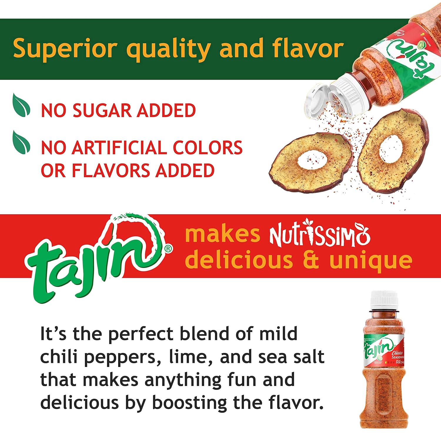 Buy Nutrissimo Apple with Tajin, Dried Fruit Snack With No Sugar Added