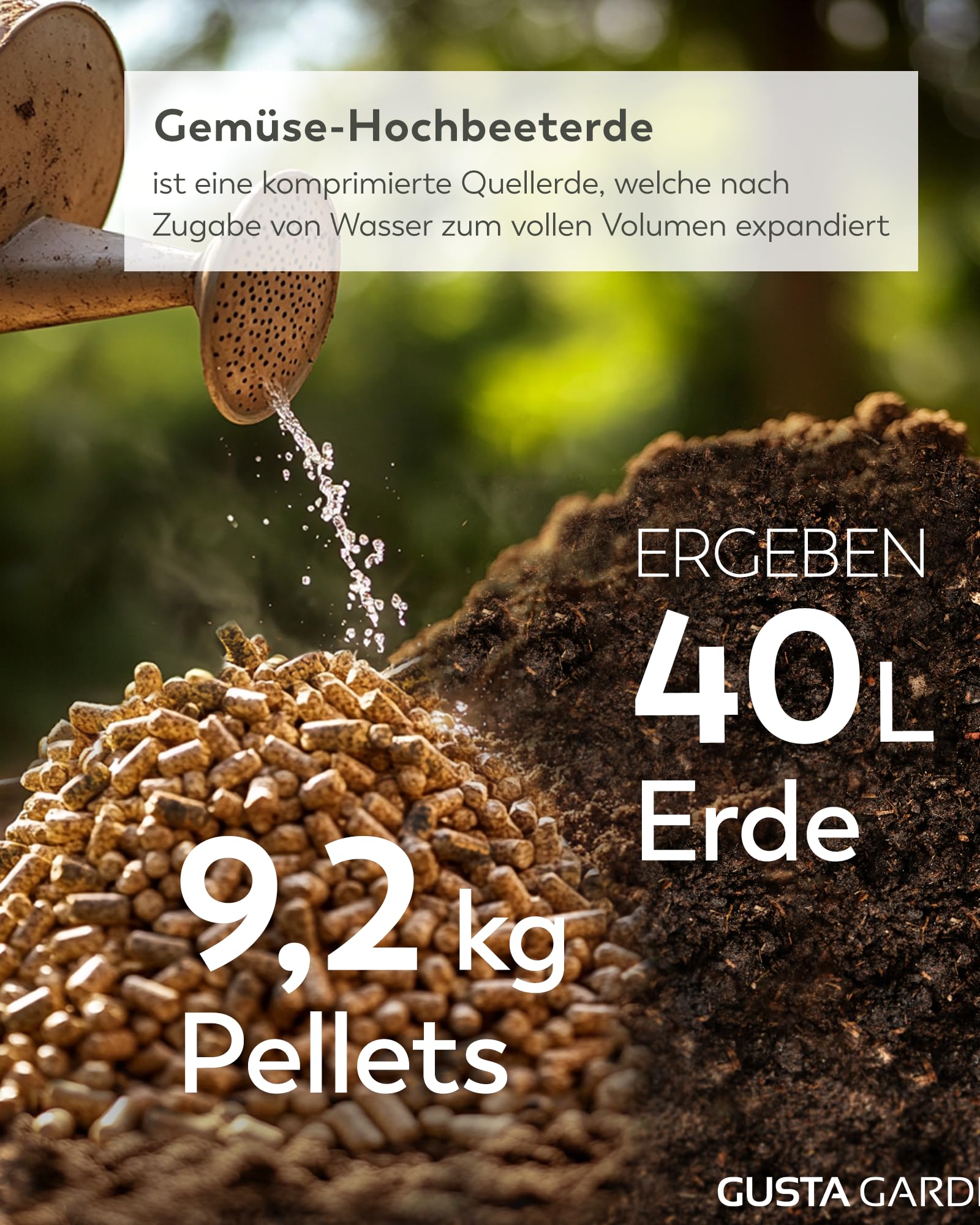 Gusta Garden Hochbeetfüllung - Waldhackgut & Hochbeeterde mit Langzeitdünger, plastikfrei, torffrei, Made in Austria, Hochbeet Set, Grundfüllung (1.000L)