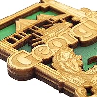 Vista 3 de Imán de madera del estado de Georgia, accesorio cortado con láser para refrigerador, armarios y pizarras blancas, regalos de recuerdo de viaje por