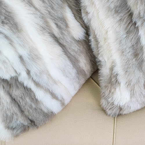 Miniatura 3 de Juego de 2 fundas de almohada cuadradas decorativas de piel sintética de jacquard de 20 x 20 pulgadas, funda de cojín de lujo suave y esponjosa para