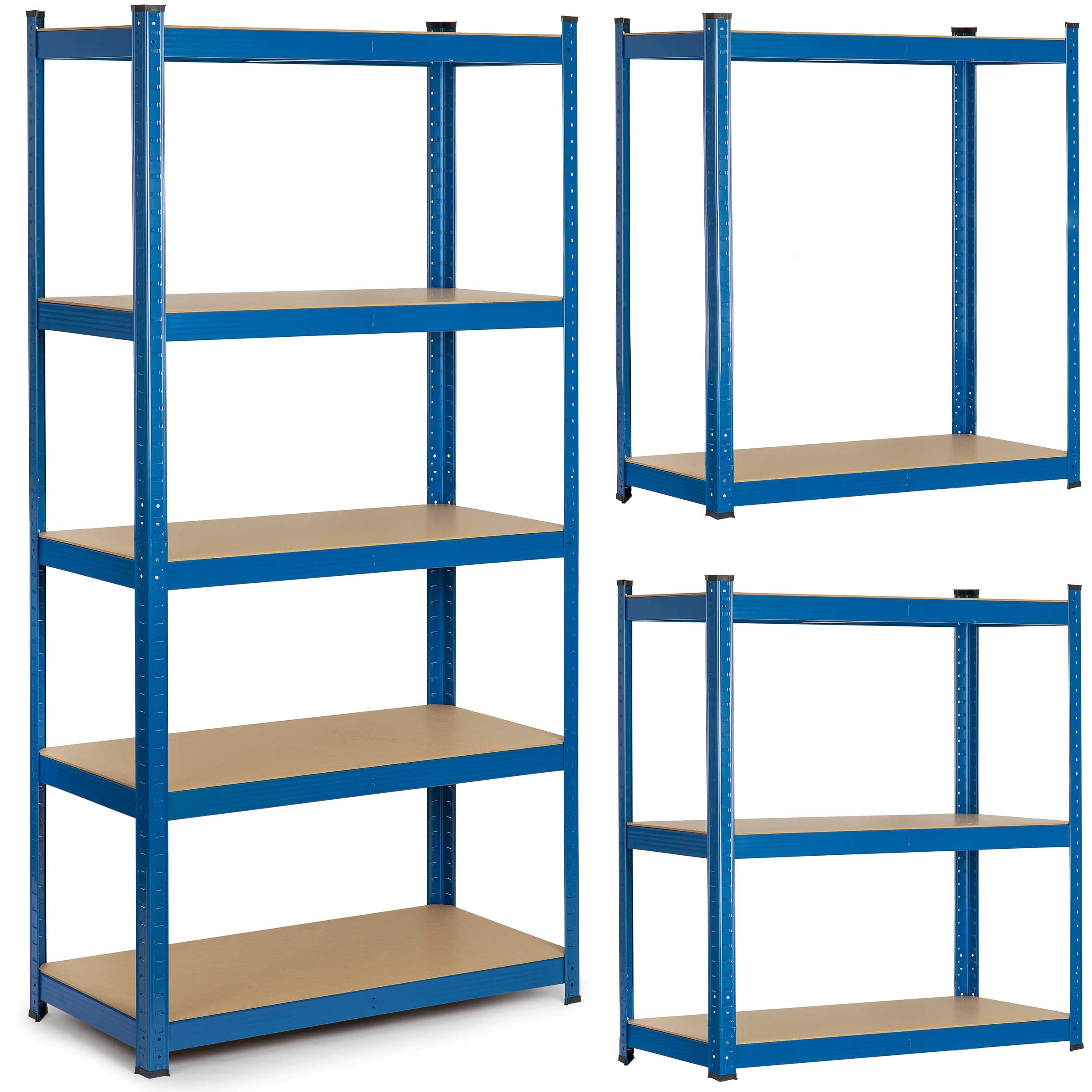 Humberg Cellar Shelving Unit Storage Shelving Unit Heavy Duty Shelving Unit with Steel Frame Metal Maximum Load 875 kg 5 Shelves 40 x 90 x 180 cm Blue