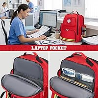 Vista 3 de Gatycallaty Mochila de primeros auxilios médicos Emt Bolsa de primeros auxilios Vacía Ems Emergencia Salud en el Hogar Senderismo Trauma Viajes Rojo
