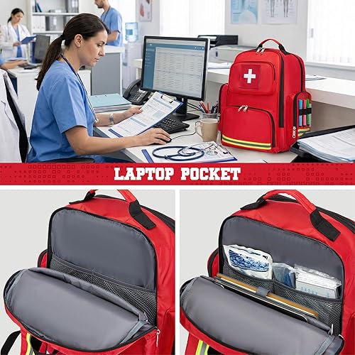 Miniatura 3 de Gatycallaty Mochila de primeros auxilios médicos Emt Bolsa de primeros auxilios Vacía Ems Emergencia Salud en el Hogar Senderismo Trauma Viajes