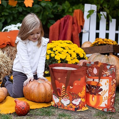 Miniatura 6 de Bolsas de lona Waline - Bolsas de regalo y compras de comestibles Happy Fall, 13.4 x 15.8 pulgadas