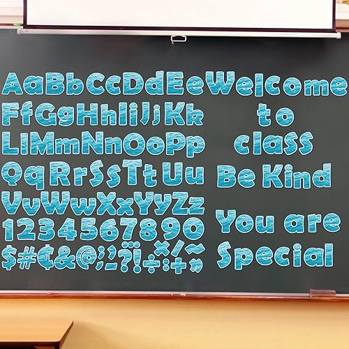 Miniatura 7 de Juego de 260 letras combinadas de agua de mar y océano, decoración colorida para el aula, letras del alfabeto, números, tablón de anuncios, acentos