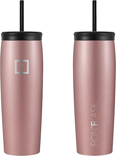 Miniatura 3 de IRON FLASK Nomad - Vaso de 24 onzas con 2 tapas (abatible y con pajilla), de acero inoxidable con aislamiento al vacío, doble pared, taza térmica