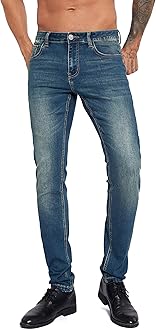 ZLZ Jeans Pants Slim Fit, Younger-Looking Fashionable Colorful Comfy Stretch Jeans Pants for Men, Skinny Jeans Stretch Fit …