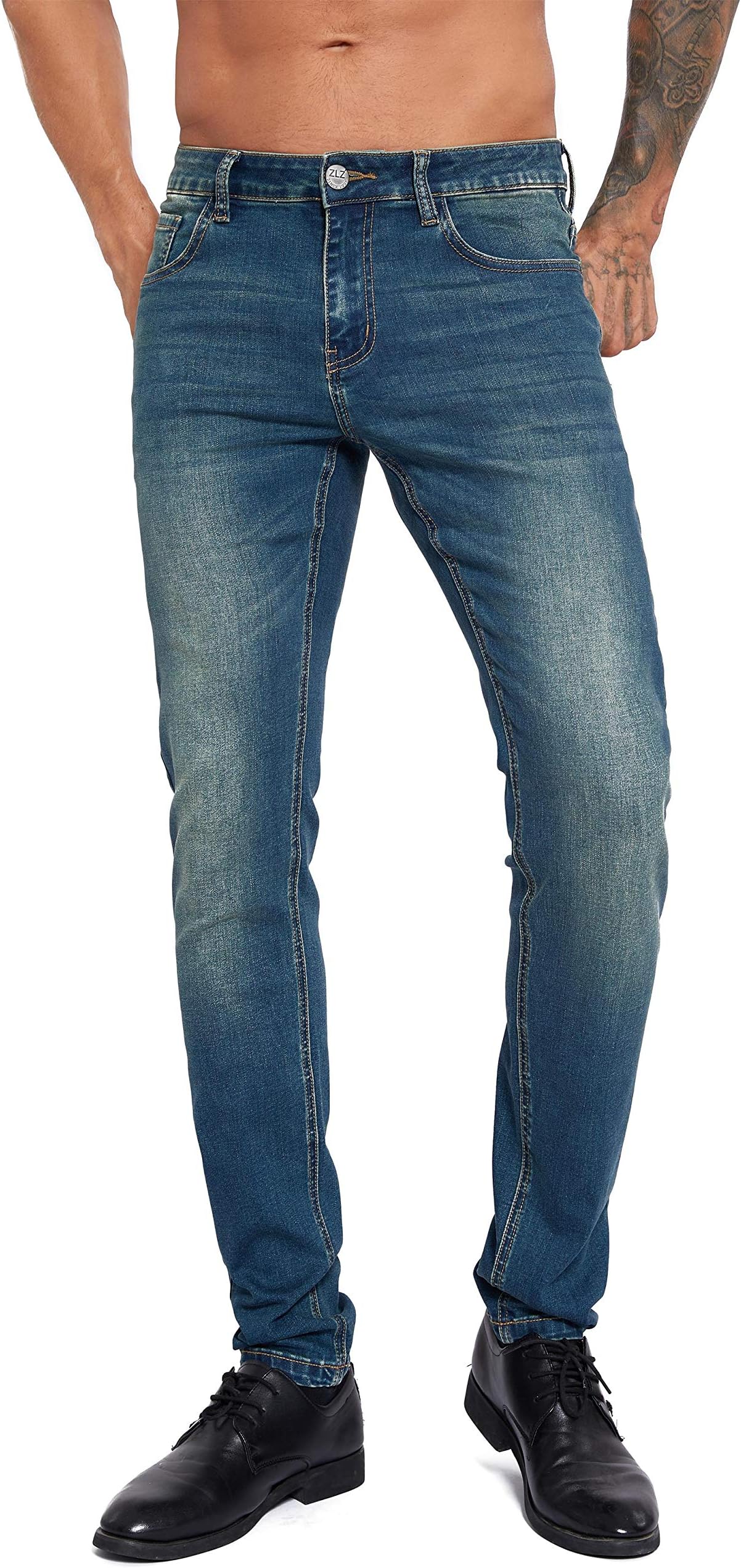 Jeans Pants Slim Fit, Younger-Looking Fashionable Colorful Comfy Stretch Jeans Pants for Men, Skinny Jeans Stretch Fit …