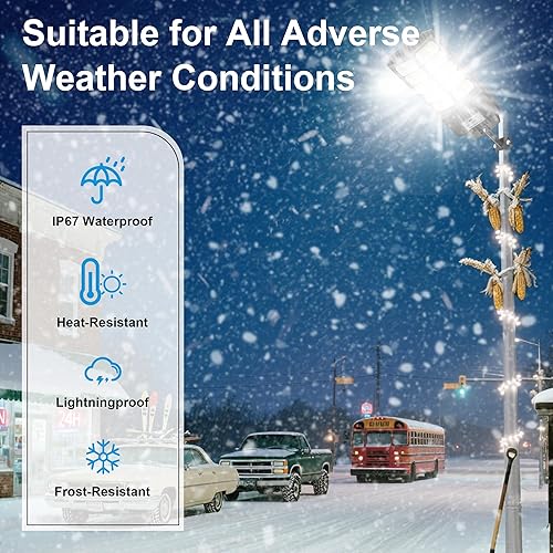 Miniatura 5 de Luces solares de calle de 6500 W impermeables para exteriores, luz solar comercial al aire libre, 120 luces LED solares de alto brillo, luces
